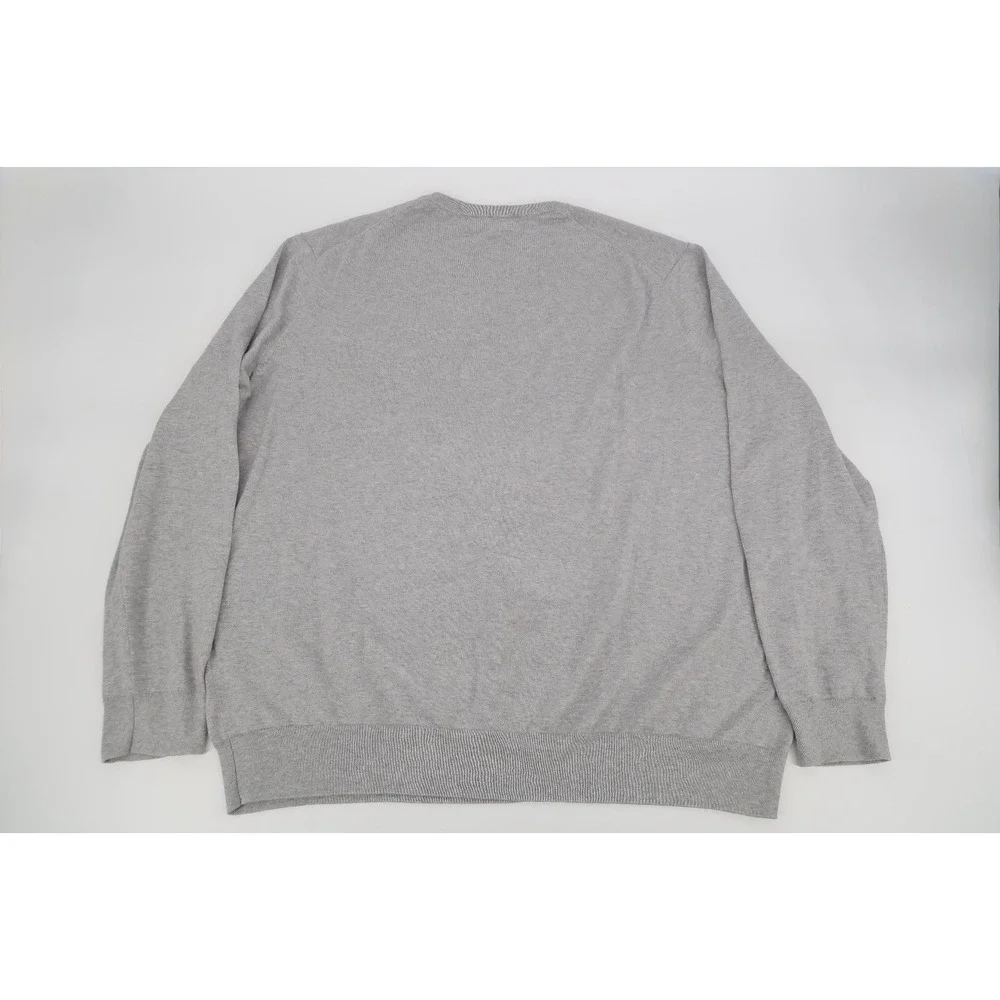 Polo Ralph Lauren Men's 3XLT Tall Gray Lightweight Knit Sweater V-Neck Pullover - Picture 6 of 11